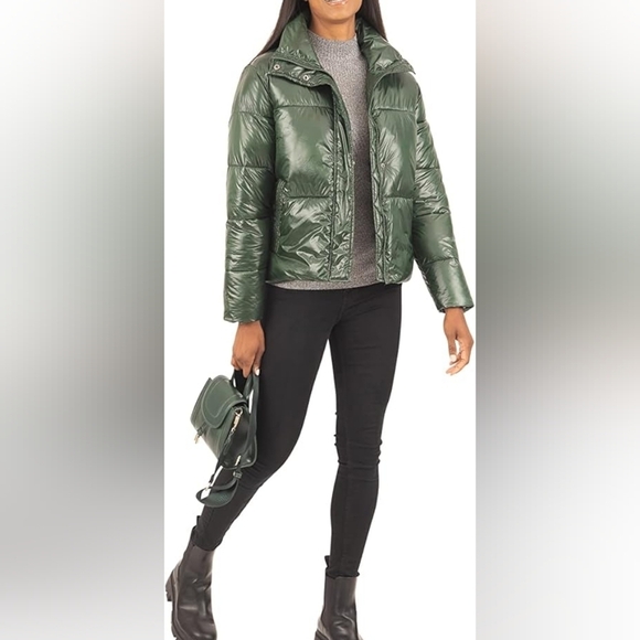 RACHEL Rachel Roy Women's Green Faux Down Puffer Jacket Size M NWT - Picture 4 of 13